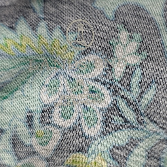 LANDS’ END | NWOT FLORAL COTTON TANK DRESS COVERUP NAVY BLUE & GREEN | MEDIUM - Picture 10 of 10